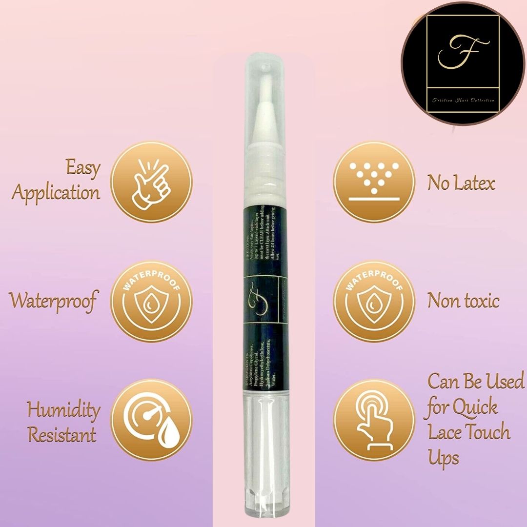 Wig Glue Pen Portable Lace Wig Glue Waterproof Touch Up Travel Size  Humidity Resistant Bond Glue Invisible Adhesive for Frontals & Closures  Precision Tip Application