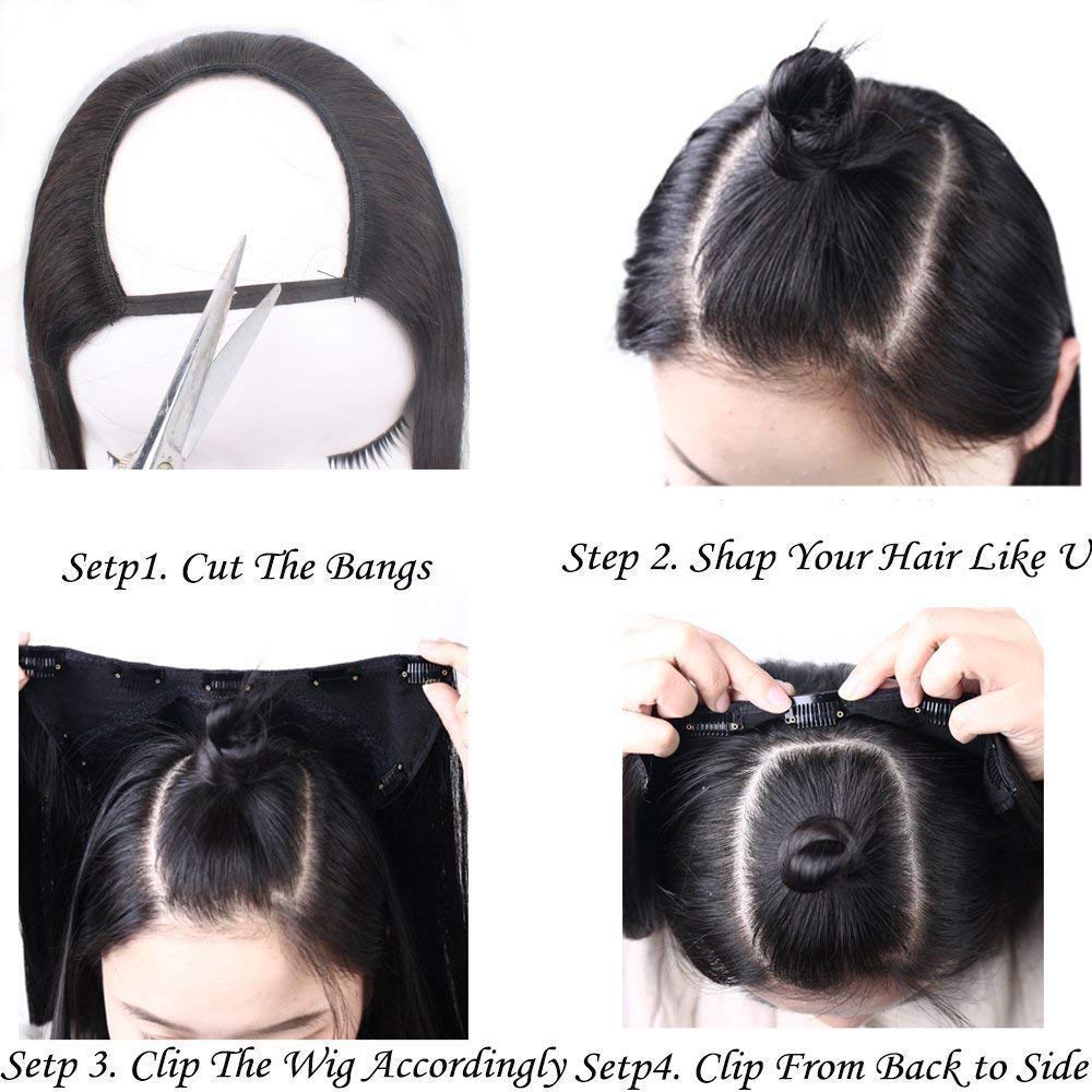 Half wig human hair hotsell clip in