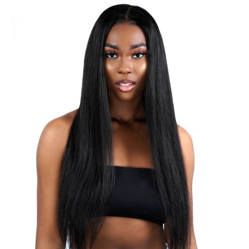 Human hair straight outlet bundles